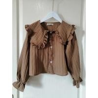 ราคา Shirt08 เสื้อผ้าแฟชั่น ผู้หญิง เสื้อเชิ๊ตครอป คอปก คอบัว แต่งระบาย แขนยาว ใส่ได้ทุกโอกาส สไตล์สาวเกาหลี (17074880321)