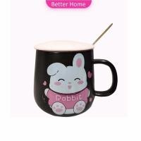 ราคา Better แก้วกาแฟเซรามิก ถ้วยนม กาแฟ ฝาปิดคละสี เเถมช้อน Tableware (17225850498)