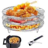 ราคา Air Fryer Rack 3 Pcs สำหรับ Ninja Stackable รอบ Air Fryer อุปกรณ์เสริมคลิปสแตนเลส304 Multi Layer Dehydrator ชั้นวางเข้ากันได้กับ4 8L 6 6L Tower Air Fryer อุปกรณ์เสริม (16322787289)