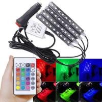 ราคา ไฟส่องเท้า LED ปรับตามจังหวะเพลงได้ ปรับแสงสว่างได้ และโหมดกระพริบได้12v 4แท่งมีเฉพาะหัวเสียบจุดบุหรี่ (9203694525)