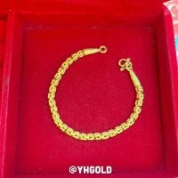 ราคา สร้อยข้อมือทอง2สลึง YHGOLD มีนาตุ้งติ้ง คั่นกลม ทองคำแท้96 5 (21179520878)