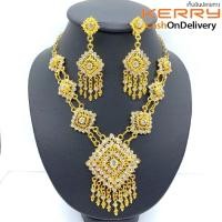 ราคา Thai jewelry เครื่องประดับแฟชั่นสร้อยคอไทยเครื่องประดับวินเทจ Bridals สร้อยคอต่างหูชุด (17030364377)