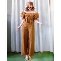 ราคา ชุดเซ็ทเสื้อครอป กางเกงขายาวเอวสูง (20937194733)