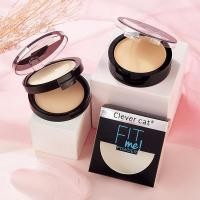 ราคา Clever Cat fit me powder แป้งพัฟ แป้งผสมรองพื่น 2 ชั้น 18กรัม (14585589183)