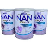 ราคา 3 กระป๋อง NAN Goldpro Lactose Free นมแนน แลคโตสฟรี สูตรปราศจากน้ำตาลแลคโตส ขนาด 400 กรัม (15164740370)
