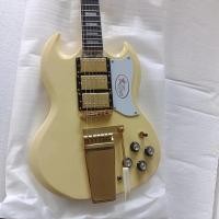 ราคา กีตาร์มืออาชีพพื้นผิวมันวาวใส่สะพานการสั่นกีตาร์ไฟฟ้าสีเหลืองครีมแบบฝังที่กำหนดเอง Gibson SG (20323257288)