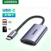 ราคา UGREEN รุ่น 80888 USB C SD Card Reader 2 in 1 USB C Card Reader Adapter Type C Micro SD Memory Card Reader for TF SD SDX (20184998866)