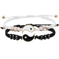 ราคา Free Shipping กำไลคู่ Taichi หยินหยาง2ชิ้น เซ็ตสำหรับผู้ชายผู้หญิงกำไลข้อมือคู่รักปรับโซ่ถักได้ (19654811497)