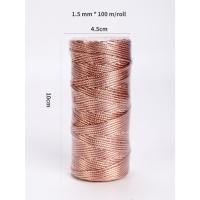 ราคา เชือกดิ้น ดิ้นสี เชือกห้อยป้ายแท็ก 1 5มิล เชือกทอง แดง เงิน เชือกเส้นเงา 100เมตร (17416309523)