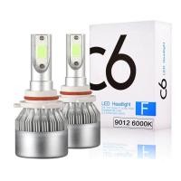 ราคา C6 ไฟหน้ารถมอเตอร์ไซค์แบบ LED 9012 HIR2 6000 K สีขาวไฟ LED รถยนต์ไฟหน้า Hi Lo Beam ปลั๊กแอนด์เพลย์ (644620958)