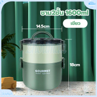 ราคา ปิ่นโตใส่อาหาร ปิ่นโต กล่องข้าว 2 3ชั้น กล่องอาหาร ปิ่นโตแยกชั้น กล่องใส่อาหาร สามารถนำเข้าไมโครเวฟ ก้นลึก แถมฟรีช้อน (21029080007)