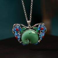 ราคา Her Lab Jewelry จี้หยกสีเขียวย้อนยุคสร้อยคอหยกเทียมรูปช้างและล็อคแบบแบนสร้อยคอสำหรับสตรีทำจากเงินชุบเคลือบด้วยไฟฟ้า (20756900630)