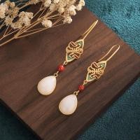 ราคา Her Lab Jewelry ต่างหูหยกเคลือบเคลือบทอง18K สไตล์จีนโบราณหยกหยกหยกชั้นเยี่ยม Anting Retro แฟชั่นผู้หญิงที่งดงาม (19885068119)