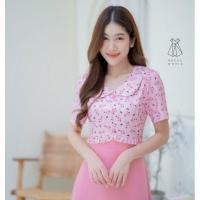 ราคา DW910 เดรสทำงาน มีซับในทั้งชุด เสื้อลายคอบัวดอกไม้ กระโปรงบาน ชุดทำงานผู้หญิง ชุดคุณครู เดรสน่ารัก สีส้ม สีชมพู สีกรม (19361338849)