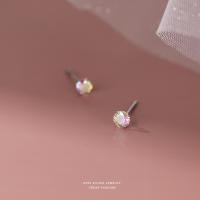 ราคา SE621 เงินแท้ 99 9 ต่างหูเพชรคริสตัลทรงกลม 4 หนามเตย ขนาด 345 มม silver 925 minimore (20801092003)