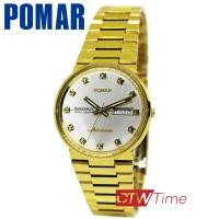 ราคา Pomar นาฬิกาข้อมือผู้ชาย Automatic สายสแตนเลส รุ่น PM8119GG02 สีทอง หน้าปัดสีเงิน (11451764602)
