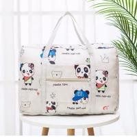 ราคา กระเป๋าผ้ามีลาย บรรจุของใช้ พับเก็บได้และสามารถหิ้วได้หรือนำไปเสียบบนแกนกระเป๋าเดินทางเพื่อลากผ่อนแรงได้ (21014352766)