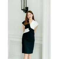 ราคา D21 013 เดรสทูโทนขาวดำ ซับในไม่ยืดนะคะ เดรสคอวี ผ้าคอตตอนลิลลี่ ทรงแขนล้ำ เล่นดีเทลเย็บอกไขว้ค่ะ (17357293974)