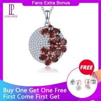 ราคา Natural Garnet Silver Pendants for Women 2 85 Carats Genuie Garnet Romantic Style Women Anniversary Gifts Top Quality Jewelry (19803006229)