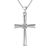 ราคา เงินแท้925สร้อยคอไม้กางเขนเรียบง่ายสง่างามสำหรับผู้หญิงจี้สำหรับเพื่อนสาวฝังเพชรสร้อยระดับกระดูกไหปลาร้าสไตล์เกาหลีของขวัญวันวาเลนไทน์ (3643480736)