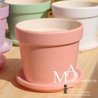 ราคา กระถางดินเผา ขนาด 5 นิ้ว MASHI12 กระถางลิ้นมังกร กระถางต้นไม้ กระถางไม้มงคล เศรษฐี กระถางพร้อมจานรอง (11162026603)