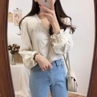 ราคา Dahong 1908 เสื้อเบลาส์สตรี ผู้หญิงสไตล์เกาหลีเสื้อแขนยาว ทรงหลวม (20476927723)