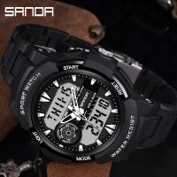 ราคา SANDAแฟชั่นลำลองกีฬานาฬิกาผู้ชายLEDนาฬิกาควอทซ์ดิจิตอลกันน้ำอิเล็กทรอนิกส์ทหารผู้ชายนาฬิกาข้อมือ (1241850494)