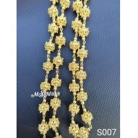 ราคา สร้อยสังวาลย์ สร้อยสังวาลย์สีทอง สร้อยสังวาลย์ใส่ได้ทั้งเด็กและผู้ใหญ่ สร้อยสังวาลย์สีทองประดับเพชร เครื่องประดับชุดไทย ส001 (16647853458)