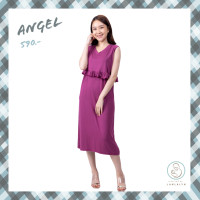 ราคา Angel Mommy Dress เดรสคลุมท้อง ให้นมแขนกุด (8318720375)