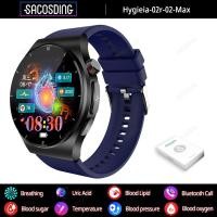 ราคา Blood Fat Uric Acid 2023 New Blood Glucose Monitor Health Smart Watch Men ECG PPG Blood Pressure Bluetooth Call Sport SmartWatch (20330753719)