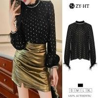 ราคา ZYHT EraVogue เสื้อเชิ้ตหญิง เสื้อผ้าผู้ญิง เสื้อลายจุด เสื้อแขนยาว เสื้อสีดำ เสื้อแฟชั่นผญ เสื้อเกาหลี เสื้อเซ็กซี่ 30605 (21204736412)