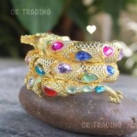 ราคา กำไล กำไลข้อมือ กำไลสร้อยข้อมือพญานาค กำไลชุบเงิน กำไลปั่มลายรมดำ กำไล งดงาม ขนาด 16 cm วินเทจ (16231280015)