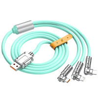 ราคา ซุปเปอร์ชาร์จเร็ว 3in1 120W 6A สายชาร์จ1 2M ซุปเปอร์ชาร์จเร็วชนิด Type C เคเบิลไมโคร USB ใช้งานได้กับสาย Xiaomi Samsung ไอโฟนหัวเหว่ย (20947116402)