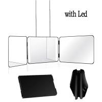 ราคา Kemei กระจก3ด้านสำหรับอุปกรณ์ตัดผมในตัวเองพร้อมกระจกปรับได้ความสูง360กระจกพับสามสำหรับการแต่งหน้าดูด้านหลังศีรษะ สีดำ (19854339574)