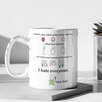 ราคา Hate everyone แก้วกาแฟเซรามิกลายตลกแก้วแช่น้ำแก้วน่ารักใส่ในออฟฟิศสำหรับคู่รักชายและหญิง (10654091550)