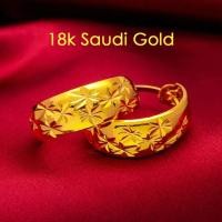ราคา ต่างหูทองคำทองซาอุ18K ของแท้ของขวัญวัน Cincin Kuping ดาวแวววาว (19514110078)