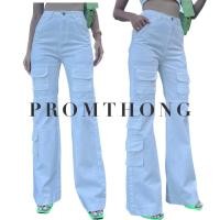 ราคา PTJ3699 กางเกงยีนส์ขาม้าสีขาวรุ่นใหม่สุดปัง (19491558140)