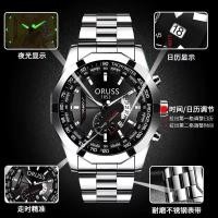 ราคา นาฬิกาข้อมือผู้ชายกันน้ำได้นาฬิกาสปอร์ตสำหรับผู้ชายเรืองแสงสายโทรศัพท์ขนาดใหญ่40มม มีปฏิทินอัตโนมัติเต็มรูปแบบไม่ใช่กลไกนาฬิกาควอตซ์ทันสมัยนาฬิกาสำหรับผู้ชายสายรัดเหล็กชั้นดี (20515225726)