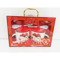 ราคา ของขวัญปีใหม่ ของขวัญคริสมาสต์ ชุดแก้วเซรามิค แก้วของฝาก ของขวัญเทศกาล ลายหัวใจ (5898704663)