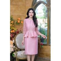 ราคา All Ladies เดรสเอวระบายแขนลูกไม้ เดรสออกงาน งานสวยพรีเมี่ยม แต่งดอกไม้สวยหวาน เดรสสีชมพู เดรสสีเทา (20654683858)