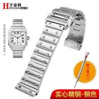 ราคา สำหรับ Cartier Santos 100 สายรัดข้อมือผู้ชายสร้อยข้อมือ 23 มม สแตนเลสสายนาฬิกาผีเสื้อหัวเข็มขัดนาฬิกาอุปกรณ์เสริม (19657535226)