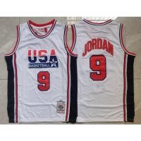 ราคา nba jersey USA Dream Team 1 No 9 white MN basketball jersey (19784683431)