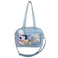 ราคา PeachSister พร้อมส่ง มีพู่ปอม ๆ Ita Bag หนัง PU มี 4 สี กระเป๋าสะพาย ใส่ตุ๊กตาเล็ก โชว์เข็มกลัด กระเป๋าใส (18734136892)