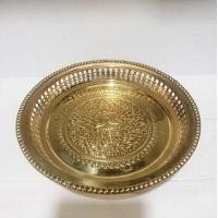 ราคา ถาดขอบมะยม 10 นิ้ว กลางเทพพนม ถาดทองเหลืองขาตุ่ม (16864326712)