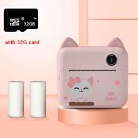 ราคา เลนส์หมุนกล้องพิมพ์สำเร็จรูปสำหรับเด็ก1080P HD ของเล่นกล้องถ่ายรูปเด็กพร้อมรูปถ่ายระบายความร้อน32การ์ด GB TF (17156716127)