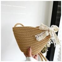 ราคา กระเป๋าถักฟาง กระเป๋าแฟชั่นถังน้ำ กระเป๋าผ้าฝ้ายเอียงข้าม กระเป๋าสะพายเดี่ยว กระเป๋าถักฟาง กระเป๋าชายหาด (20486956744)