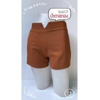 ราคา กางเกงขาสั้นผู้หญิง ขอบเอววีซิปหลัง ผ้าอานาโกะ S 5XL (3367772577)