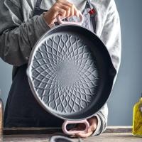 ราคา จัดส่งภายใน 24 ชม Enameled Cast Iron Skillet 32cm Dual Handle Frying Pan (20220569189)