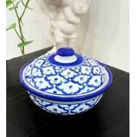 ราคา ชามลายไทย ถ้วยชามเซรามิค ชามมีฝาเซรามิคลายคราม ลายสับปะรด เนื้อหนา คุณภาพดีเยี่ยม ถ้วยมีฝาราคาถูก ชามราคาถูก (12452907515)