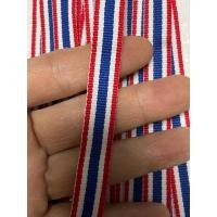 ราคา ริบบิ้นผ้า เทปแต่งลายธงชาติ ริบบิ้นธงชาติ ขนาด1นิ้ว งานดี เนื้อสวย ยาว10เมตร (21116476260)